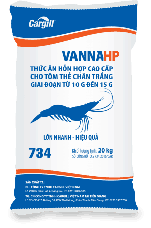 Thức ăn HH cao cấp cho tôm Thẻ chân trắng 734