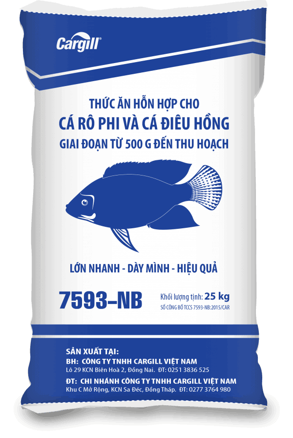 Thức ăn HH cao cấp cho cá Rô phi và cá Điêu Hồng 7593 NB