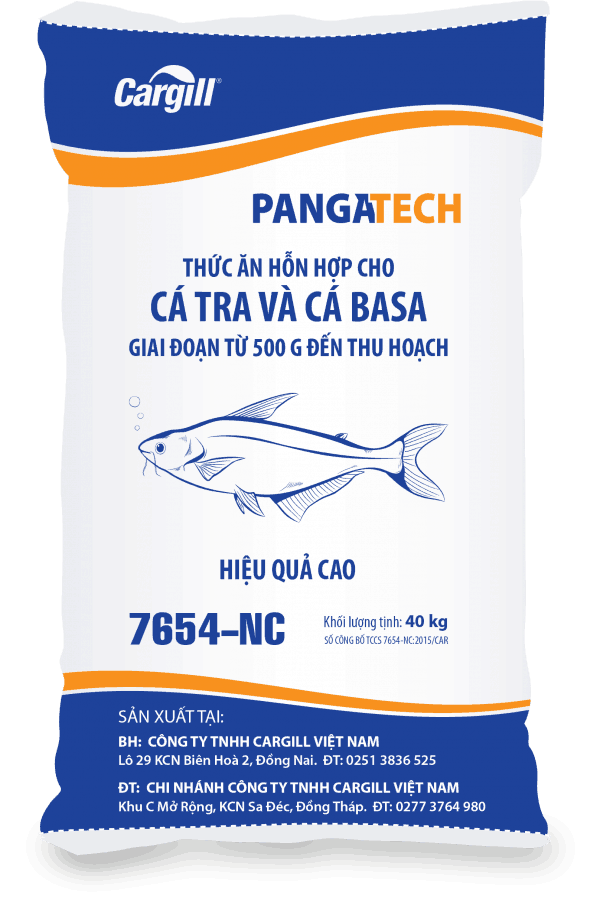 Thức ăn HH cho cá Tra, cá Basa 7654 NC