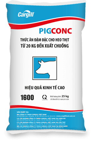Thức ăn đậm đặc cho heo thịt 1600 (Từ 20Kg đến xuất chuồng)