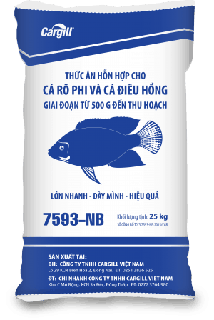 Thức ăn HH cao cấp cho cá Rô phi và cá Điêu Hồng 7593 NB