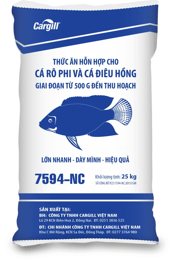 Thức ăn HH cao cấp cho cá Rô phi và cá Điêu Hồng 7594 NC
