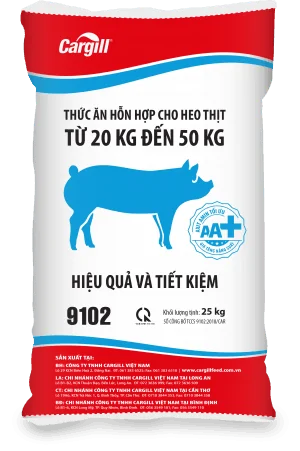 Thức ăn HH cho heo thịt 9102 (Từ 20KG - 50 Kg)