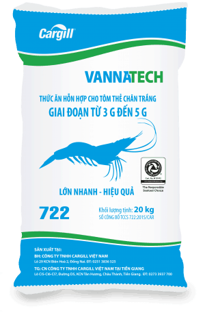 Thức ăn HH cho tôm thẻ chân trắng 722