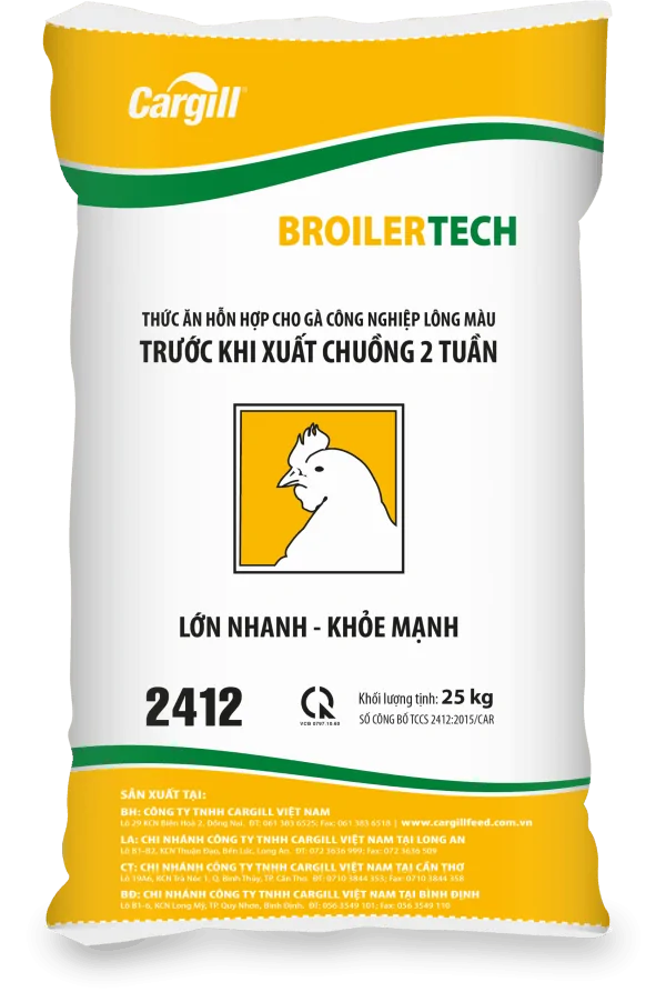 Thức ăn HH cho gà công nghiệp lông màu 2412