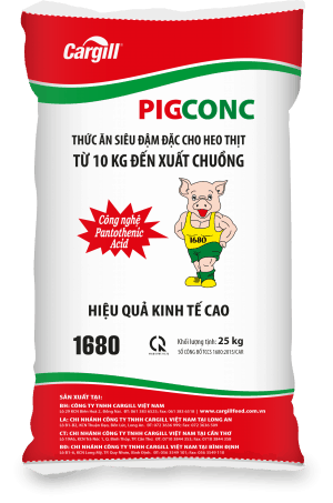 Thức ăn siêu đậm đặc cho heo thịt 1680 (Từ 10Kg đến xuất chuồng)